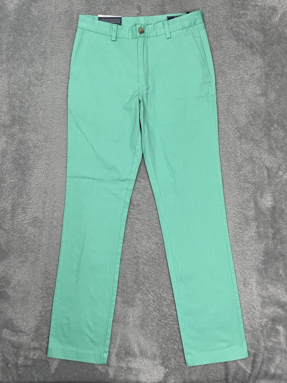 Vineyard Vines Breaker Pant Chino Pants Mens 30x34* Green Regular Fit Stretch
